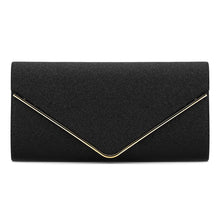 Black Glitter Envelope Clutch Bag for Women Evening Use