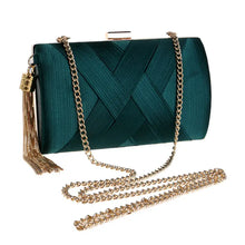 Green Silk Tassel Clutch for Women Dinner Party