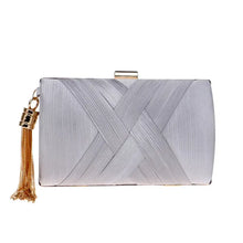 Green Silk Tassel Clutch for Women Dinner Party