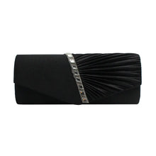 Gold Pleated Rhinestone Clutch Bag for Women