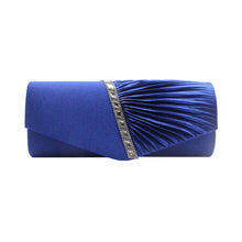Gold Pleated Rhinestone Clutch Bag for Women