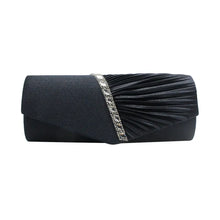 Gold Pleated Rhinestone Clutch Bag for Women