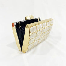 Black Square Stone Pattern Cross Body Bag for Women