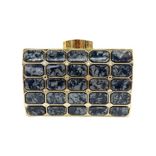 Black Square Stone Pattern Cross Body Bag for Women