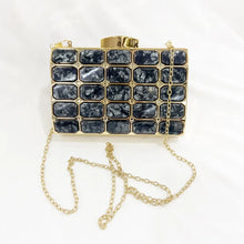 Black Square Stone Pattern Cross Body Bag for Women
