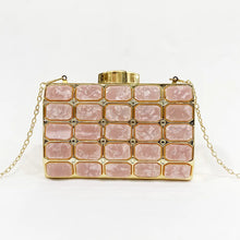 Black Square Stone Pattern Cross Body Bag for Women