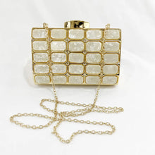 Black Square Stone Pattern Cross Body Bag for Women