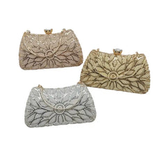 Elegant Gold Embroidered Clutch Bag for Women