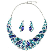 Colorful Crystal Necklace Earrings Set for Women