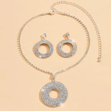 Large Silver Diamond Pendant Set for Women