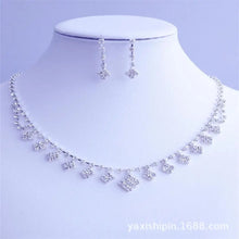 Diamond Claw Necklace & Earrings Set for Weddings Parties
