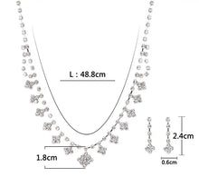 Diamond Claw Necklace & Earrings Set for Weddings Parties