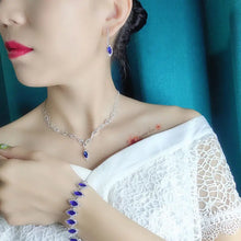 Blue Diamond Necklace & Earrings Set for Pakistani Women