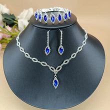 Blue Diamond Necklace & Earrings Set for Pakistani Women