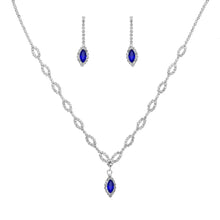 Blue Diamond Necklace & Earrings Set for Pakistani Women