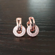 Gold Toned Joker Earrings with Zircon Stones