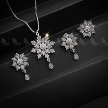 Golden Flower Jewelry Set for Women with Zarcoon Stones