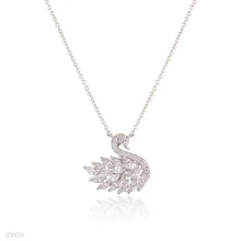 Silver Plated Korean Swan Zircon Necklace