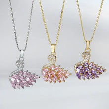 Silver Plated Korean Swan Zircon Necklace