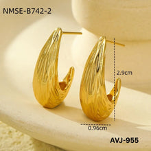 Golden Curved Earrings for Women, Premium Alloy, Lightweight, New Arrival, Best Price in Pakistan