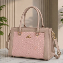 Premium Women's Structured Handbag|Rexine Top HandleShoulder Bag| Pink