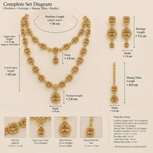 2 Layered Gold Plated Zircon Necklace Set