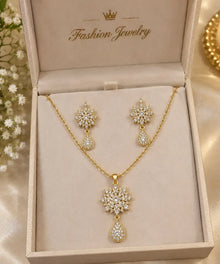 Fancy Gold Plated Zircon Pendant Set
