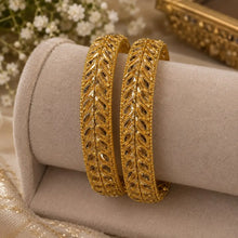 2 Pcs Antique Design 1 Carat Gold Plated  Kara Bangle