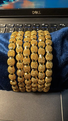 6 Pcs Modern Design Gold Plated Crystal Kara Bangle